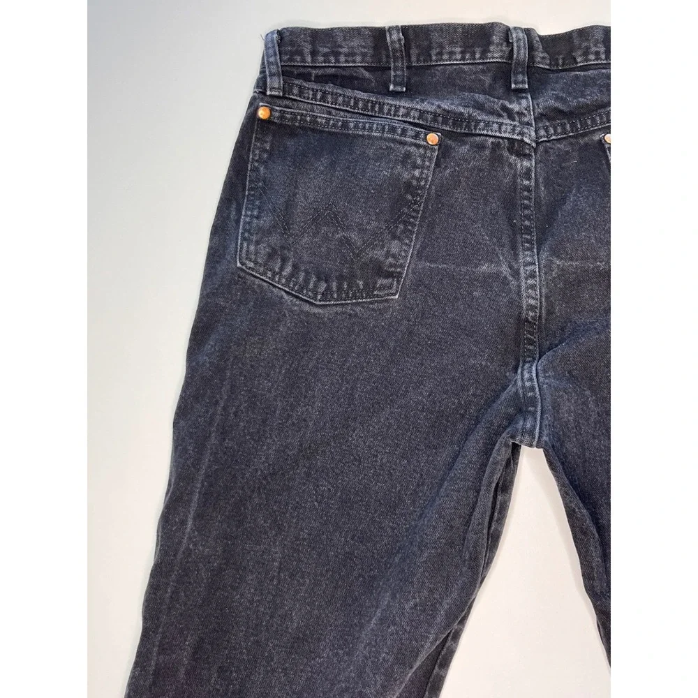 Wrangler Mens Black Denim Jeans Classic Fit Straight Leg 1013MWZWK Size 38x34 - Picture 4 of 10